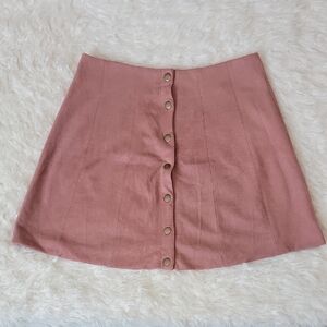 Altar'd State Blush Button-Up Mini Skirt